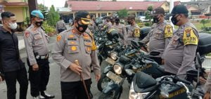 Dalam Apel Pagi, Kapolres Batu Bara Cek Kesiapan Rutin Fisik Kendaraan Operasional