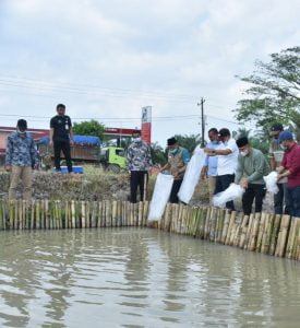 Usai Tinjau Lokasi Banjir, Bupati Batu Bara Tabur Bibit Ikan