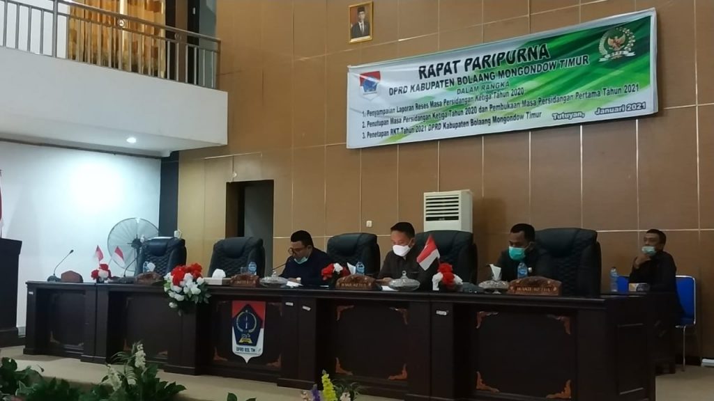 DPRD Boltim Rapat Paripurna Pengumuman Akhir Masa Jabatan Bupati dan Wakil Bupati Periode 2016-2021