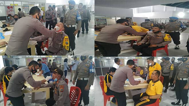 32 Personil Polres Boltim Laksanakan Uji Pemeriksaan Narkoba