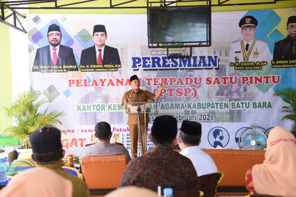 Bupati Zahir Resmikan PTSP Kemenag Batu Bara