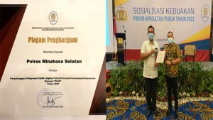 Pelayanan Publik Terbaik, Polres Minsel Terima Penghargaan KemenpanRB