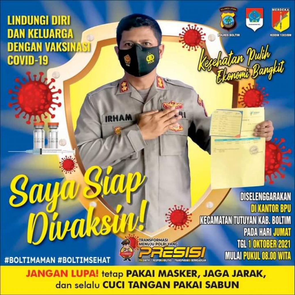 Kapolres Boltim Ajak Masyarakat Sukseskan Program Vaksinasi