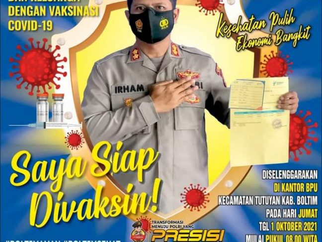 Kapolres Boltim Ajak Masyarakat Sukseskan Program Vaksinasi
