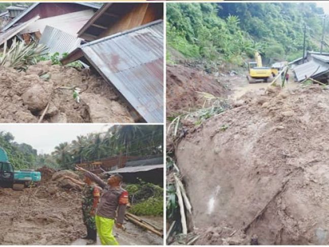 Akibat Cuaca Ekstrim Empat Rumah Warga Tertimbun Longsor