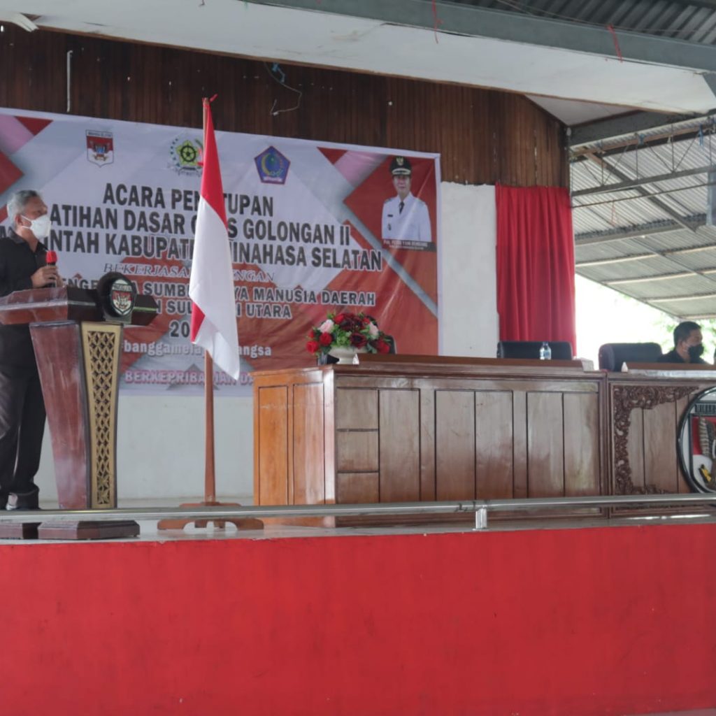 Bupati Franky Wongkar Tutup Latsar CPNS Minsel Golongan II