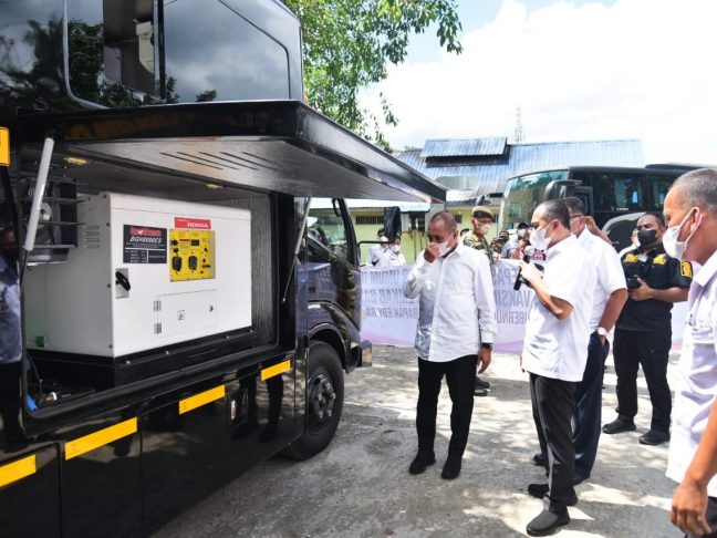 Bupati Zahir Bersama Gubsu Resmikan Penggunaan Bus Dapur Umum Di Batu Bara