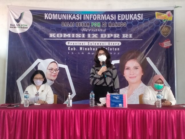 Ketua Komisi IX DPR-RI Felly E Runtuwene Gandeng BP-POM Manado Sosialisasi KIE