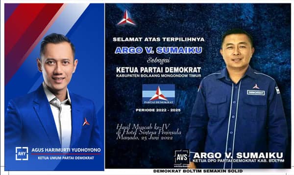 Argo Sumaiku, Ketua DPC Partai Demokrat Boltim