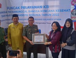 Peringati TMKK dan HKS Tahun 2022, Pemkab Boltim dan TNI 1303 Bolmong Gelar Puncak Pelayanan KB