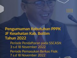 Pemkab Boltim Buka Pedaftaran Seleksi PPPK JF Tenaga Kesehatan