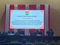 Bupati James Sumendap Hadiri Rapat Paripurna Rekomendasi DPRD Atas LKPJ Kepala Daerah Tahun 2022