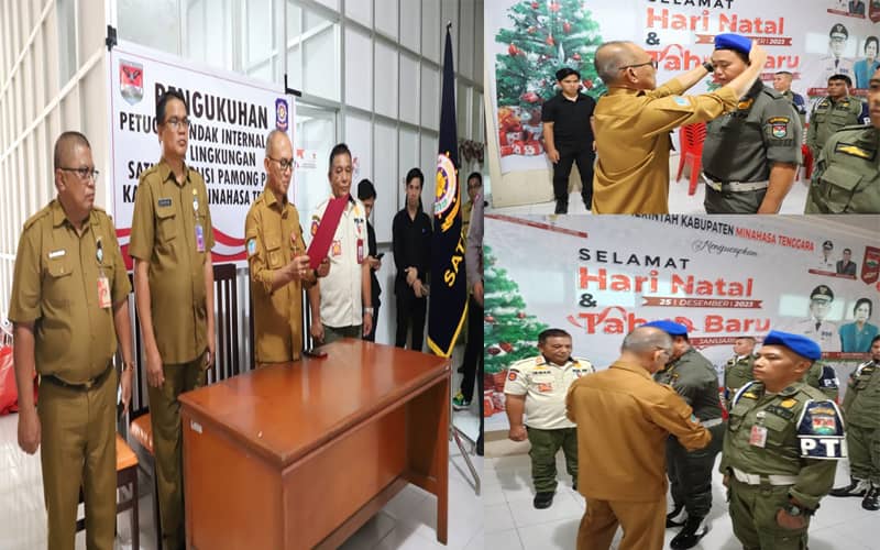 Pj Bupati Ronal Sorongan Kukuhkan 23 PTI Pol-PP Mitra