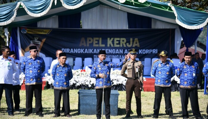 Bupati Sam Sachrul Mamonto Pimpin Apel Kerja Pasca Cuti Idul Fitri