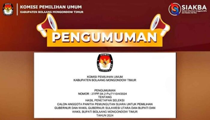 KPU Boltim Umumkan 243 Nama Anggota PPS Terpilih pada Pilkada 2024