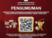 KPU Boltim Umumkan Pendaftaran Calon Bupati dan Wakil Bupati Tahun 2024