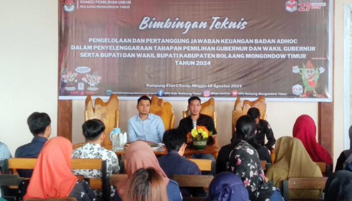 KPU Boltim Gelar Bimtek Pengelolaan dan Pertanggungjawaban Keuangan Badan Adhoc Tahun 2024
