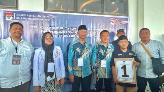 Oskar-Argo Raih Nomor Urut 1 di Pilkada Boltim 2024, Serukan Persatuan dan Kedamaian