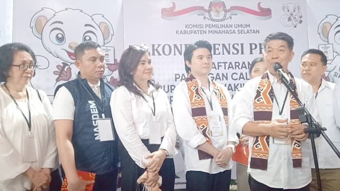Pasangan Gemmy Asiano Kawatu-Dereen Paolorino Runtuwene Resmi Daftar di KPU Minsel