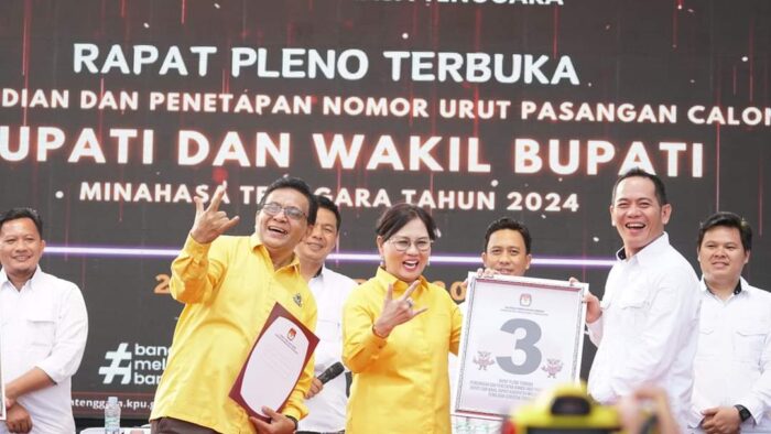 Pasangan Djein Leonora-Ascke Benu Raih Nomor Urut 3 dalam Pilkada Mitra