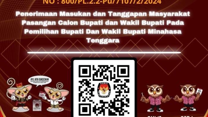 KPU Minahasa Tenggara Buka Tanggapan Publik untuk Paslon Pilkada 2024