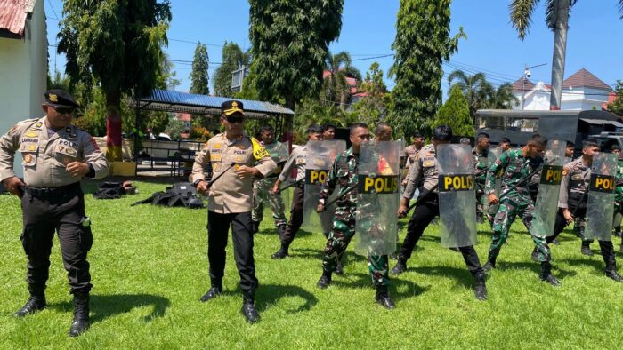 Latihan Dalmas Gabungan, Kapolres Minsel : TNI-Polri Komitmen Amankan Pilkada Serentak 2024