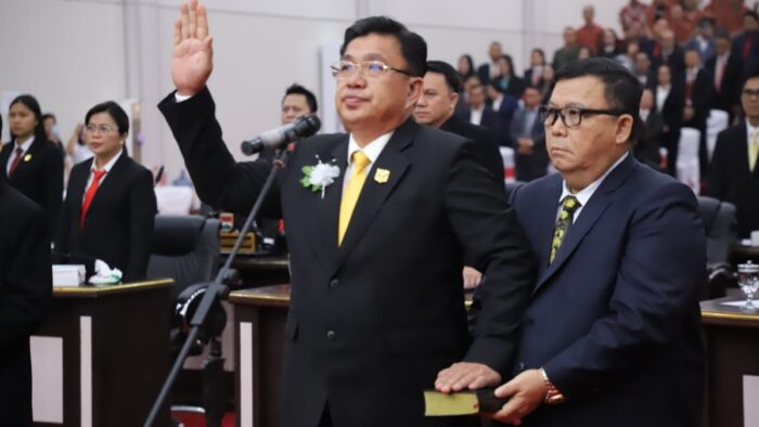 Pelantikan Tonny Hendrik Lasut untuk Keempat Kalinya sebagai Pimpinan DPRD Mitra