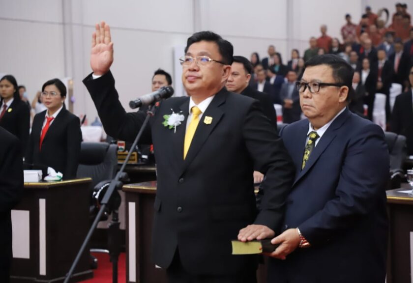 Pelantikan Tonny Hendrik Lasut untuk Keempat Kalinya sebagai Pimpinan DPRD Mitra