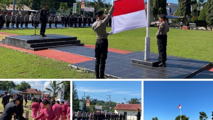 Polres Minsel Gelar Upacara Bendera Memperingati Hari Pahlawan dan Ziarah di TMP Amurang