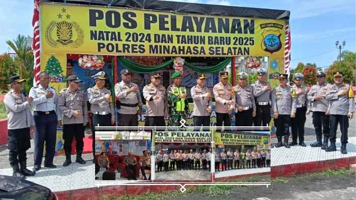 Kapolda Sulut Tinjau Pos Pengamanan dan Pelayanan Ops Lilin Samrat 2024 di Polres Minsel