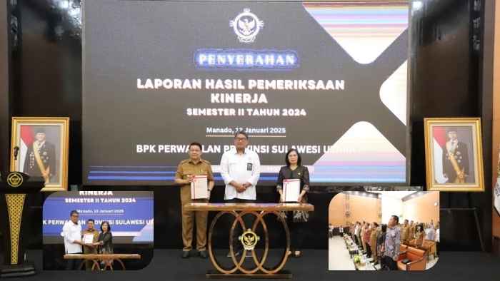 Pj Bupati Mitra Denny Mangala Terima LHP Kinerja APBD dan JKN dari BPK Sulut