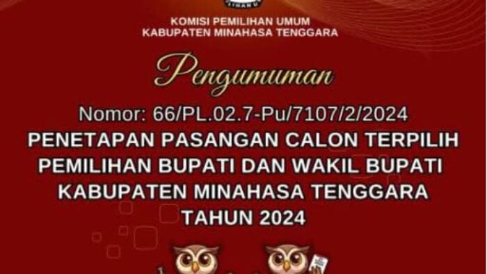 KPU Mitra Umumkan Penetapan Pasangan Calon Terpilih Tahun 2024