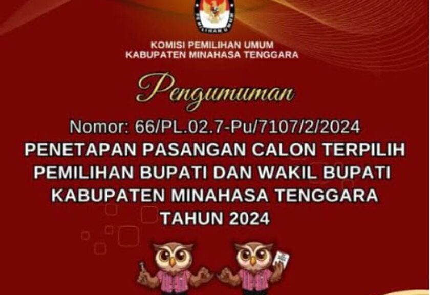 KPU Mitra Umumkan Penetapan Pasangan Calon Terpilih Tahun 2024