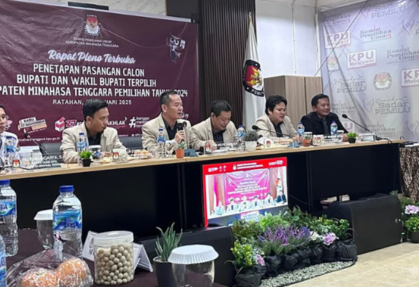 KPU Mitra Resmi Tetapkan Ronald Kandoli-Fredy Tuda Sebagai Bupati dan Wakil Bupati Terpilih