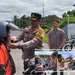 Polres Minsel Bagikan Helm Gratis dalam Operasi Samrat 2025