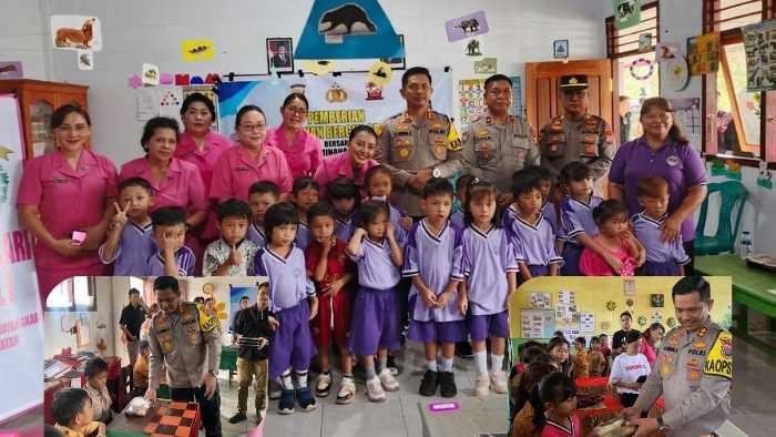 Polres Minsel Bagikan Makanan Bergizi untuk Anak Sekolah