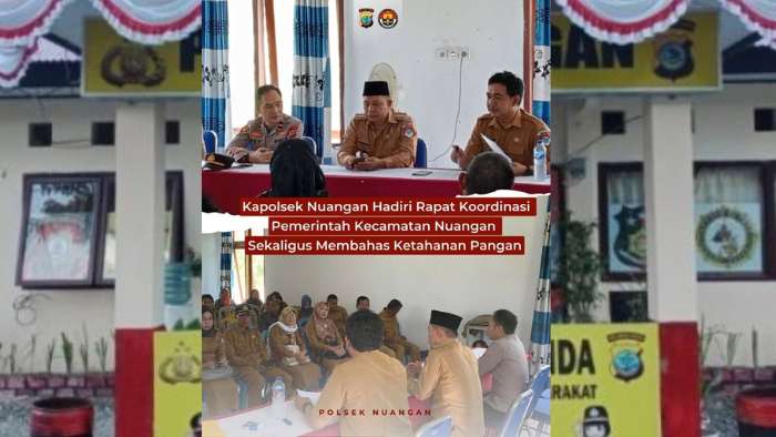 Rapat Koordinasi Kecamatan, Kapolsek Nuangan Ajak Warga Manfaatkan Lahan untuk Ketahanan Pangan