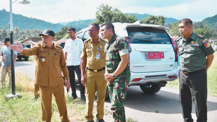 Bupati Boltim dan Forkopimda Tinjau Lokasi Pembangunan Pos Koramil di Nuangan