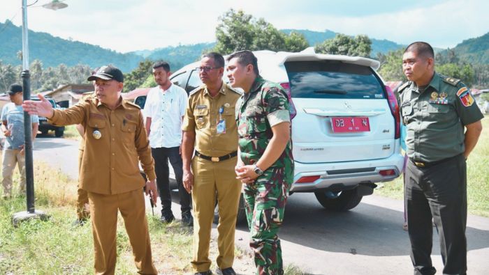Bupati Boltim dan Forkopimda Tinjau Lokasi Pembangunan Pos Koramil di Nuangan