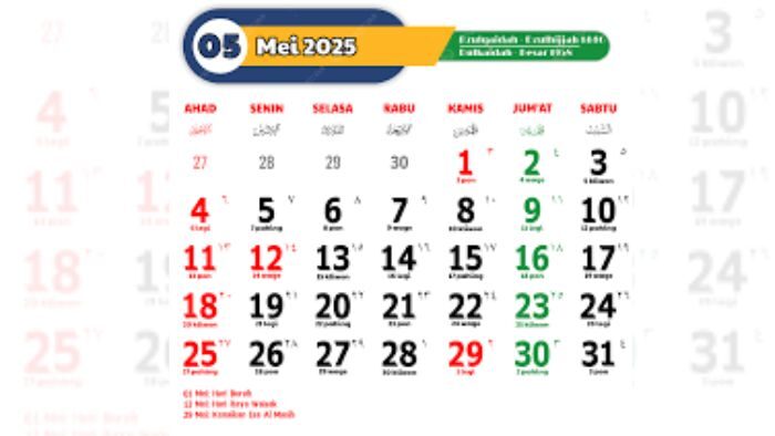 Jadwal Libur Nasional Mei 2025, Saatnya Rencanakan Long Weekend Anda!