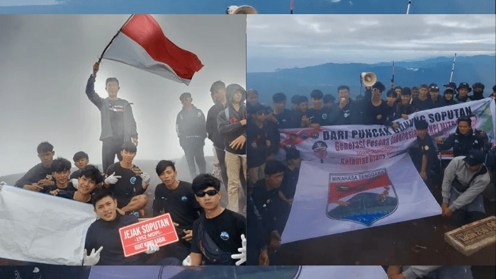 Panji Mitra Berkibar di Puncak Soputan, Langkah Nyata GENPI Dorong Wisata Minahasa Tenggara