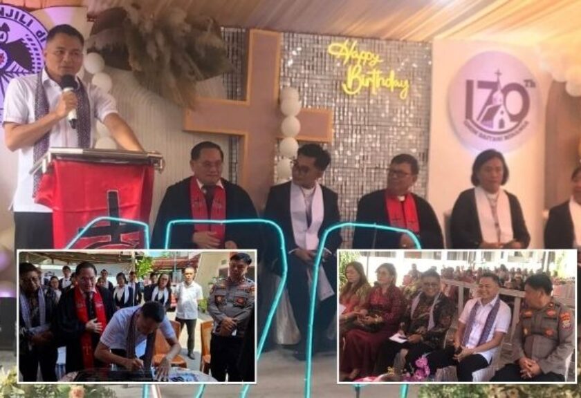 Bupati Ronald Kandoli Hadiri Ibadah Syukur HUT ke-170 Jemaat GMIM Baitani Minanga