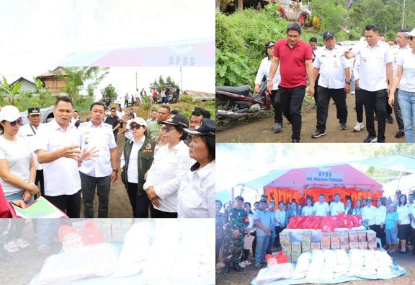 Bupati Ronald Kandoli Turun Langsung Tinjau Bencana Tanah Bergerak di Desa Lowatag
