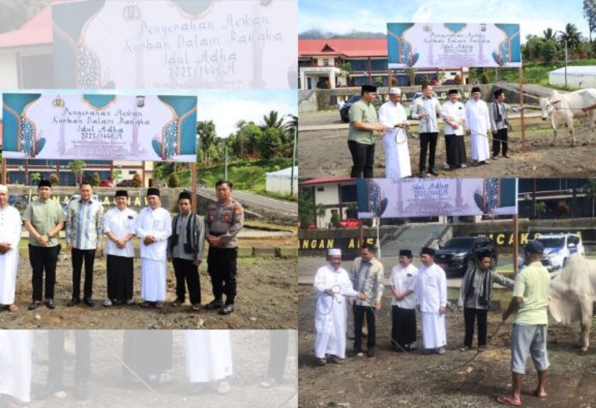 Bupati Ronald Kandoli dan Kapolres Mitra Serahkan Kurban, Simbol Kebersamaan di Momen Idul Adha 1446 Hijriah