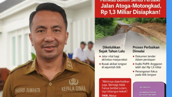Pemkab Boltim Anggarkan Rp 1,3 Miliar untuk Perbaikan Jalan Motongkad-Atoga
