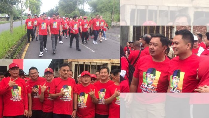 Ronald Kandoli dan Fredy Tuda Ikuti Fun Walk Bersama Ribuan Kader PDI Perjuangan Sulut