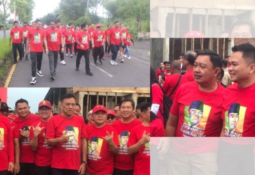 Ronald Kandoli dan Fredy Tuda Ikuti Fun Walk Bersama Ribuan Kader PDI Perjuangan Sulut