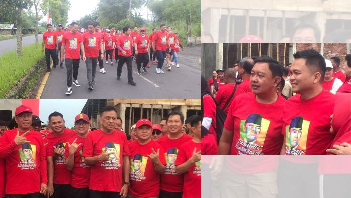 Ronald Kandoli dan Fredy Tuda Ikuti Fun Walk Bersama Ribuan Kader PDI Perjuangan Sulut