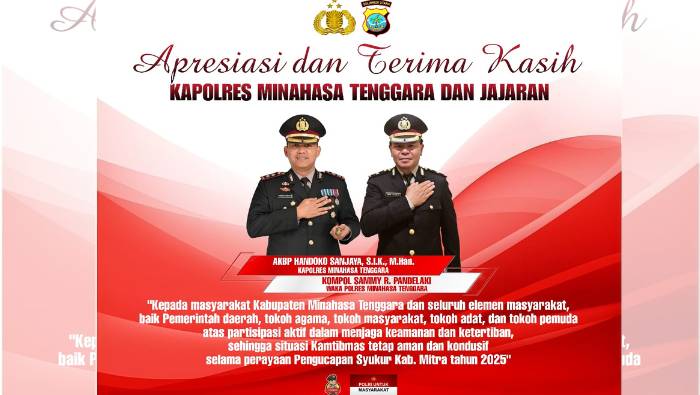 Kapolres Mitra Apresiasi Masyarakat, Pengucapan Syukur 2025 Berlangsung Aman dan Kondusif