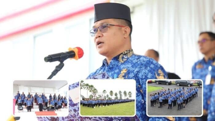 Pemkab Mitra Gelar Apel Korpri, Sekda David Lalandos Tekankan ASN Ber-AKHLAK